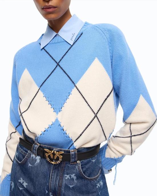 26FW 핑코 스웨터 107377A3JE EC4 AZZURRO PANNA - PINKO