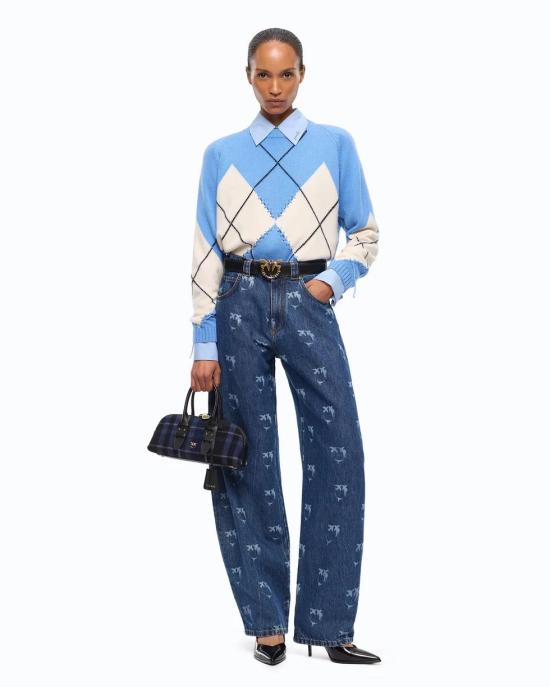 26FW 핑코 스웨터 107377A3JE EC4 AZZURRO PANNA - PINKO