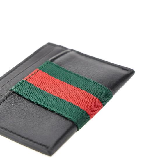 26FW 구찌 웹 트레이드마크 카드 케이스 867277AAGIT Black - GUCCI