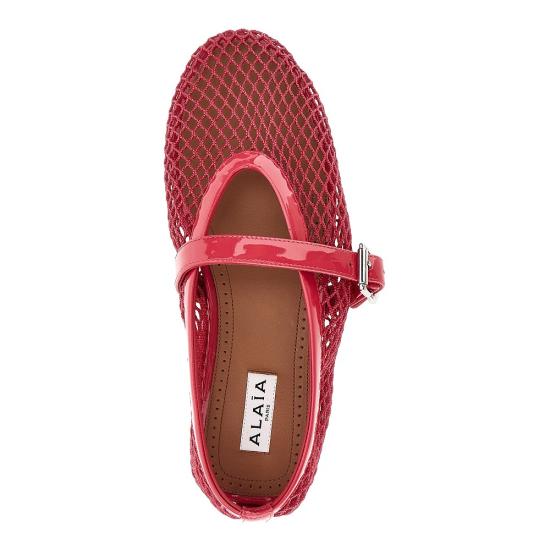 26FW 알라이아 피쉬넷 발레 플랫 AA3A029TK007 Pink - ALAIA