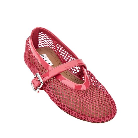 26FW 알라이아 피쉬넷 발레 플랫 AA3A029TK007 Pink - ALAIA