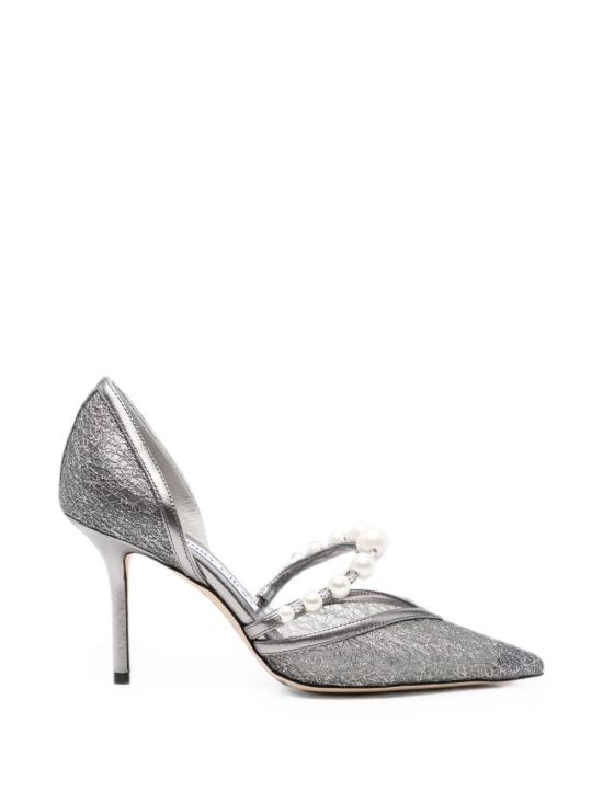  지미추 힐/펌프스 AURELIE85QKGANTHRACITE WHITE AI26 SILVER