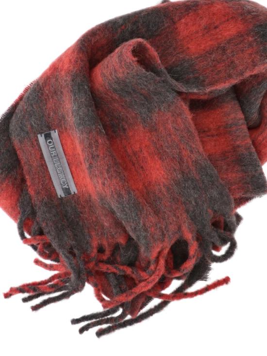 26FW 아워레가시 머플러/스카프 A4268EBRBURNT RED PLAID FUZZY ALPACA - OUR LEGACY