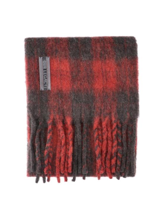26FW 아워레가시 머플러/스카프 A4268EBRBURNT RED PLAID FUZZY ALPACA - OUR LEGACY