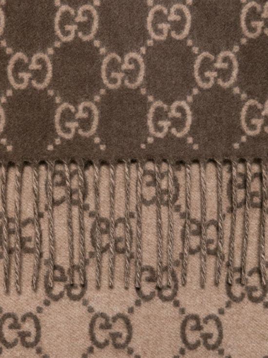 26FW 구찌 GG 캐시미어 스카프 8123174GABX2579 Brown - GUCCI