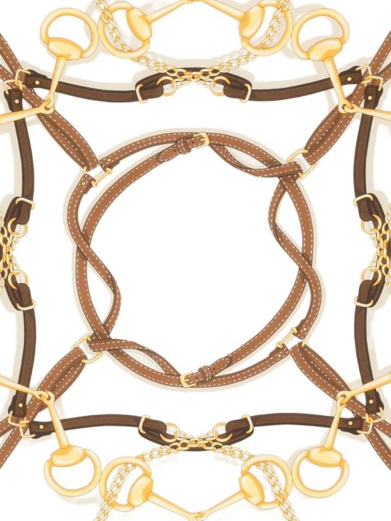 26FW 구찌 프린트 실크 크레이프 드 스카프 8742303G0059965 Neutrals - GUCCI