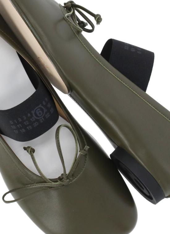 26FW MM6 메종마르지엘라 아나토믹 뉴메릭 발레리나 플랫 슈즈 S59WZ0099P3628T7010 Green - MM6 MAISON MARGIELA