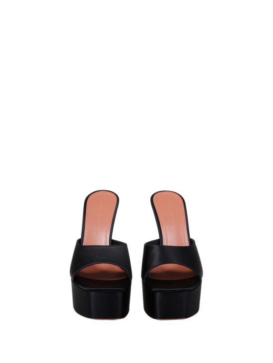 26FW 아미나 무아디 샌들 DALIDA SLIPPER 140 SATIN BLACK - AMINA MUADDI