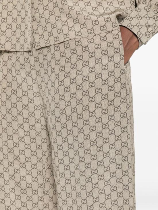 26FW 구찌 프린트 실크 레저 팬츠 A003ZBZAVRI2270 Neutrals - GUCCI