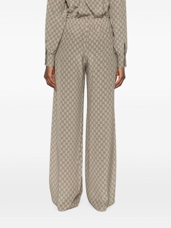 26FW 구찌 프린트 실크 레저 팬츠 A003ZBZAVRI2270 Neutrals - GUCCI
