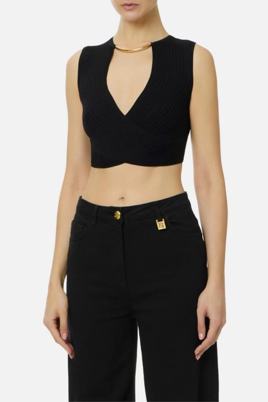 26SS 엘리자베타프랜치 탑 TK76S61E211038 Black - ELISABETTA FRANCHI