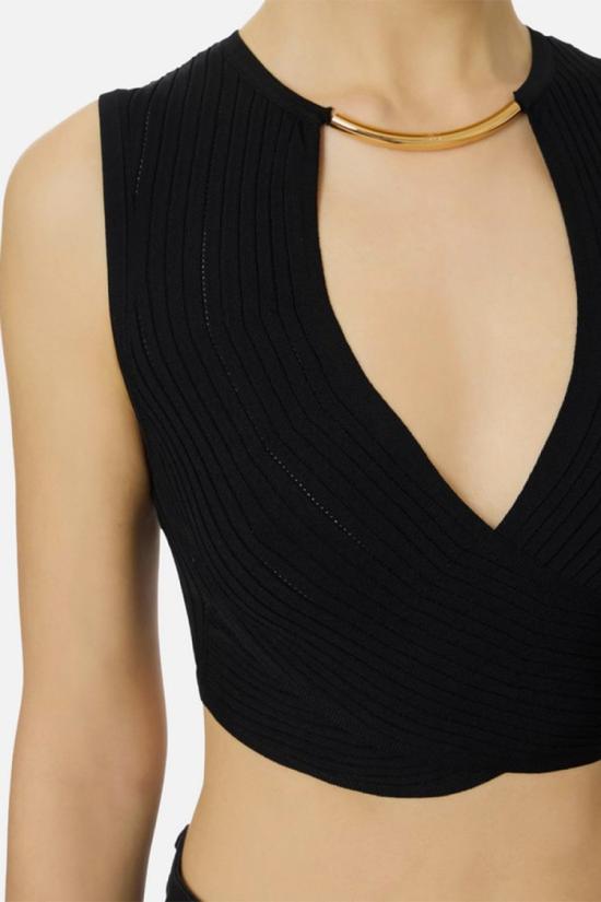 26SS 엘리자베타프랜치 탑 TK76S61E211038 Black - ELISABETTA FRANCHI