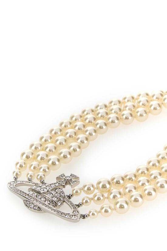 26FW 비비안웨스트우드 펄 바스 릴리프 초커 6303000702P127CN P127 White - VIVIENNE WESTWOOD