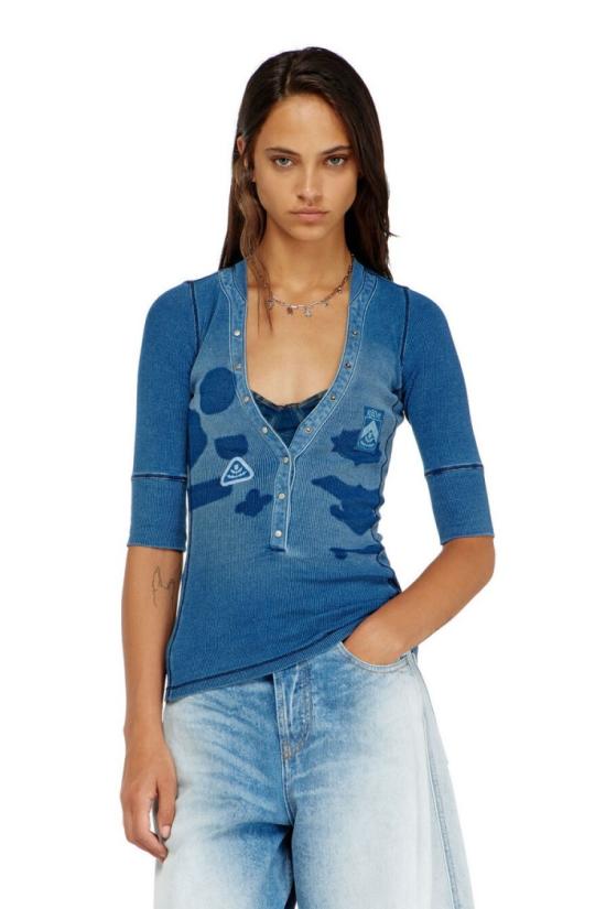 26FW 디젤 탑 8055058336184 Blue - DIESEL