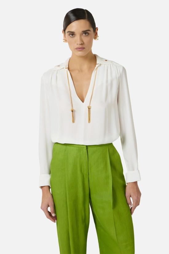 26SS 엘리자베타프랜치 탑 CA15962E236040 White - ELISABETTA FRANCHI