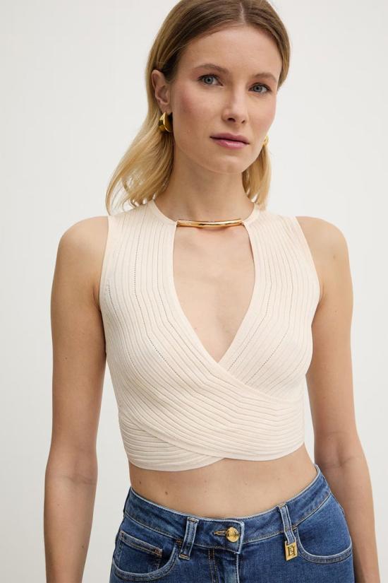 26SS 엘리자베타프랜치 탑 TK76S61E219338 Grey - ELISABETTA FRANCHI