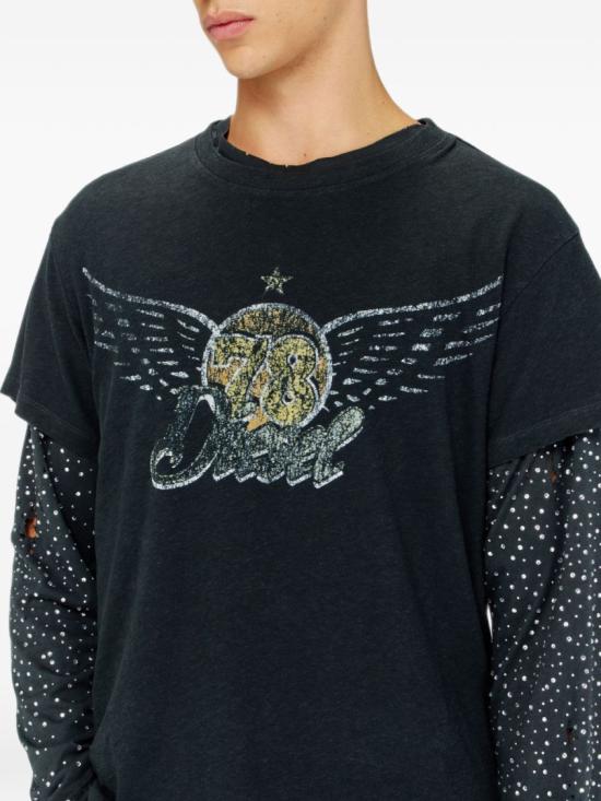 26FW 디젤 반팔 티셔츠 A25965 0HMBP 9XX Black - DIESEL