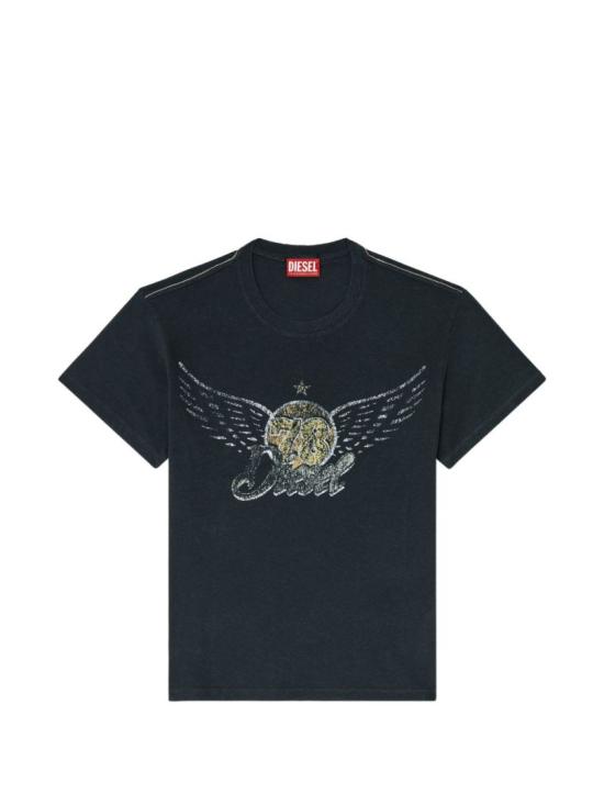 26FW 디젤 반팔 티셔츠 A25965 0HMBP 9XX Black
