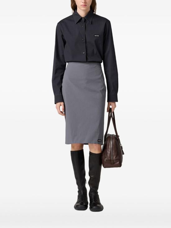 26FW 미우미우 포플린 스트레치 셔츠 MK20616472SOOOF0002 Black - MIU MIU