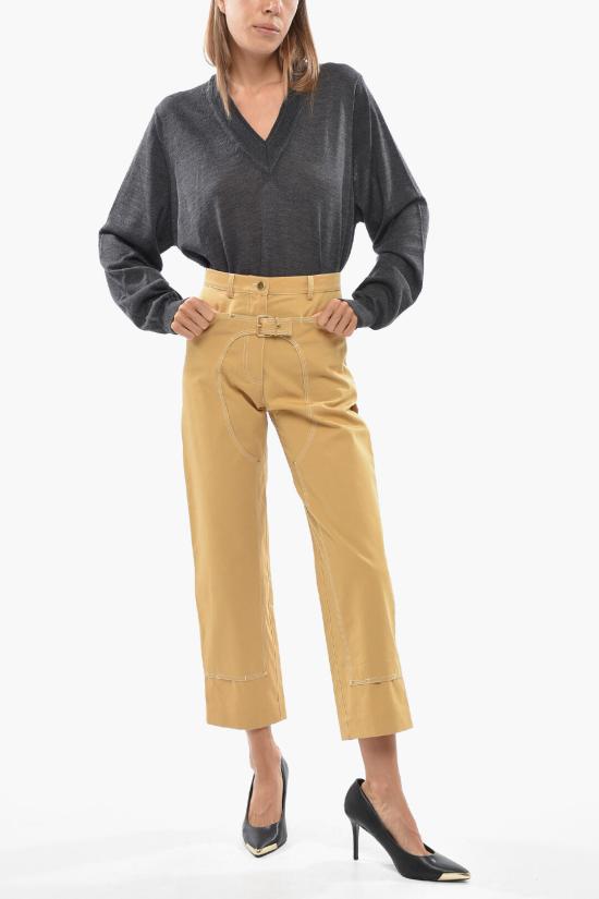  스텔라 맥카트니 스트레이트 팬츠 32124086400373AU450 Beige - STELLA MCCARTNEY