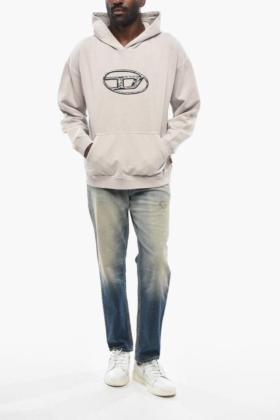  디젤 후드 멀티 레이어드 로고 프린트 블랙 A15267 0TJAZ 9CJ Gray - DIESEL