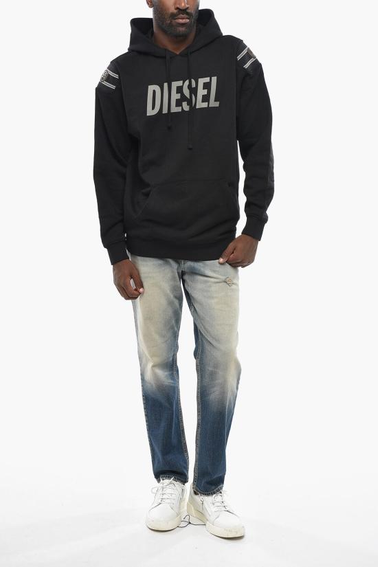  디젤 후드 티셔츠 A18685 RIAJH 900 Black - DIESEL