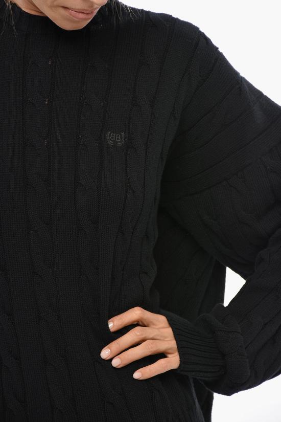  발렌시아가 로고 스웨터 834005 T3379 1000 Black - BALENCIAGA