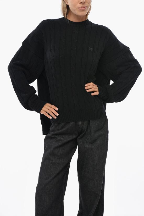  발렌시아가 로고 스웨터 834005 T3379 1000 Black