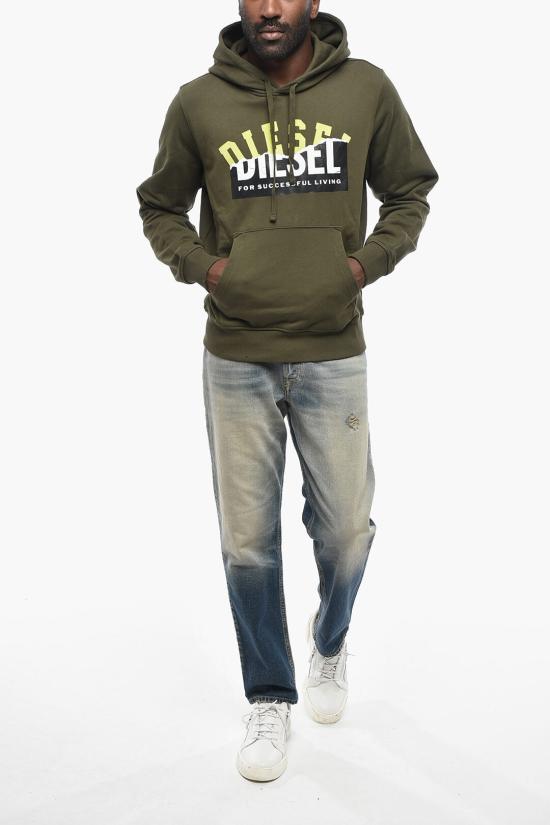  디젤 후드 티셔츠 A15467 RIAJH 5IX Green - DIESEL
