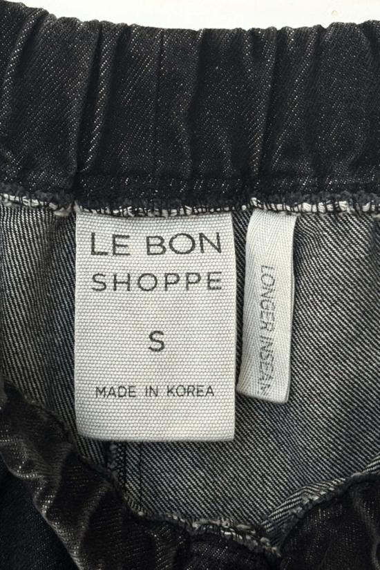  르 본 숍 데님 팬츠 르봉 쇼페 아크 팬츠 롱 블랙 데님 - LE BON SHOPPE