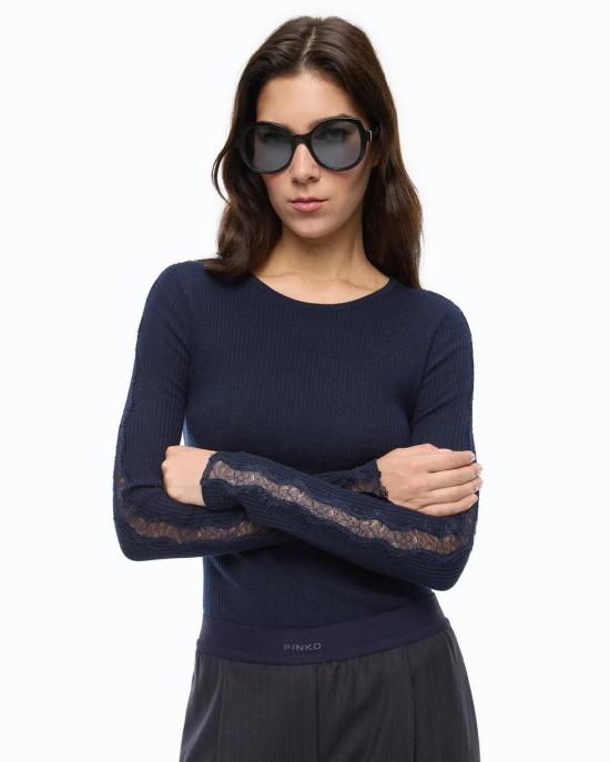 26FW 핑코 스웨터 107269A3I0 G02 BLU ECLISSI TOTALE - PINKO
