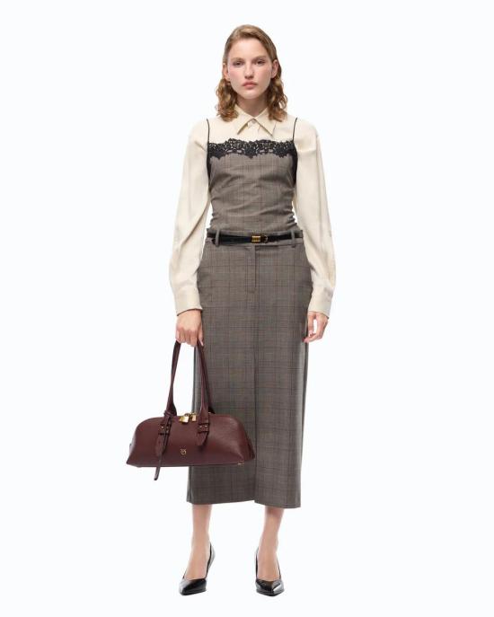 26FW 핑코 긴팔 티셔츠 107472A3FF CYZ BEIGE BORDEAUX NERO - PINKO