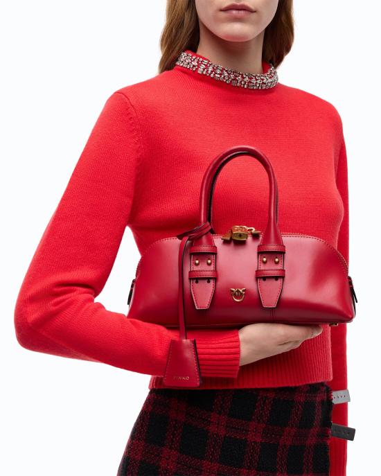 26FW 핑코 토트백 105334A0QO R59Q ROSSO RIO ANTIQUE GOLD - PINKO