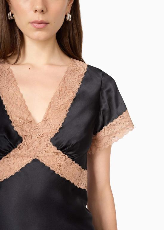  카미 뉴욕 블라우스 카미 NYC 로몰라 실크 탑 블랙 - CAMI NYC