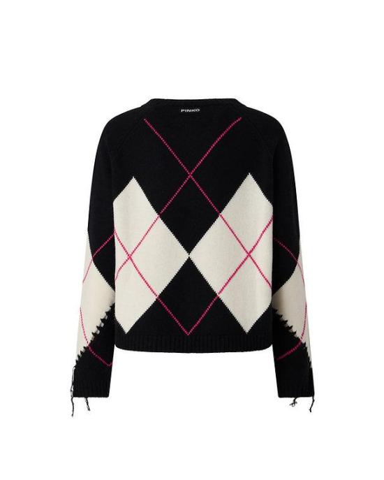 26FW 핑코 스웨터 107377A3JE ZBF NERO BIANCO FUXIA