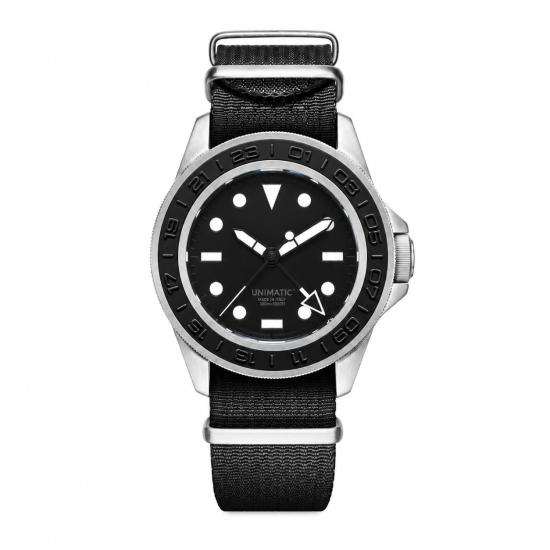 26FW 유니마틱 손목시계 U1GMTAEB STEEL BLACK