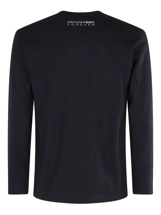 26FW 꼼데가르송 롱슬리브 로고 프린트 티셔츠 FZ T003 PER 2 NAVY - COMME DES GARCONS
