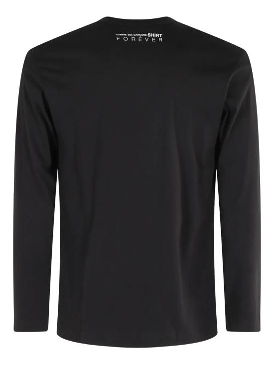 26FW 꼼데가르송 롱슬리브 로고 프린트 티셔츠 FZ T003 PER 1 BLACK - COMME DES GARCONS