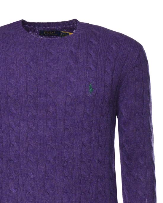 26FW 폴로 랄프로렌 케이블 니트 스웨터 710876762 505 PURPLE - POLO RALPH LAUREN