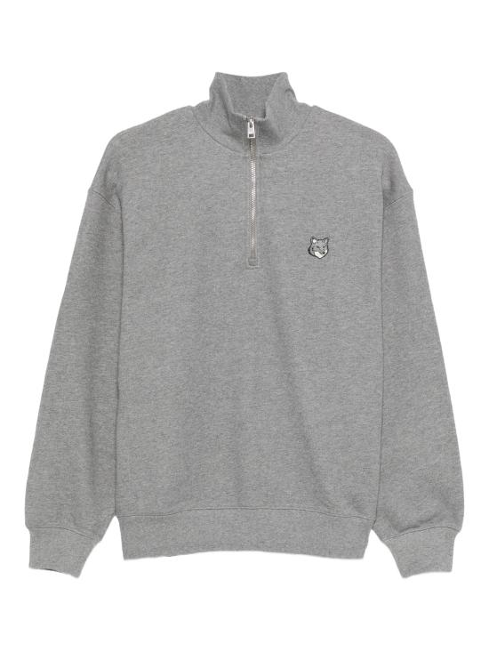 26FW 메종키츠네 폭스 헤드 컴포트 하프 집 스웨트셔츠 PM00305KM0341 H131 MEDIUM GREY MELANGE