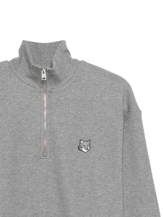 26FW 메종키츠네 폭스 헤드 컴포트 하프 집 스웨트셔츠 PM00305KM0341 H131 MEDIUM GREY MELANGE - MAISON KITSUNE