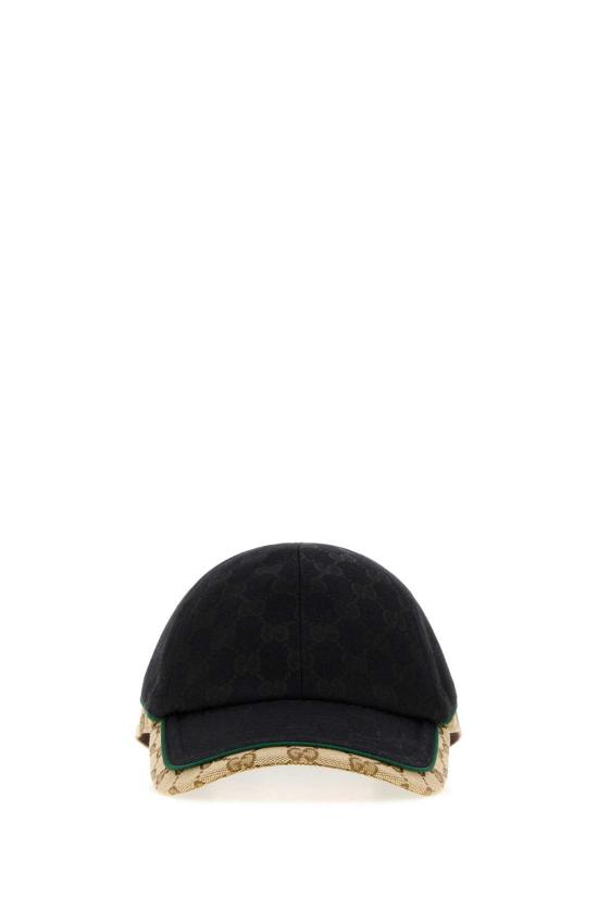 26FW 구찌 GG 코튼 캔버스 베이스볼 캡 A001I24HBK3 1079 BLACK