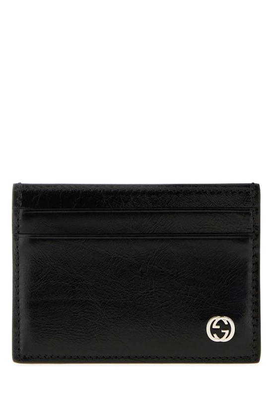 26FW 구찌 인터로킹 G 라인 레더 카드 지갑 A006YHAAGPN 1000 BLACK