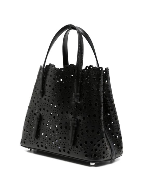 26FW 알라이아 비엔 웨이브 럭스 카프스킨 미나 20 백 AA1S06720I251 999 BLACK - ALAIA