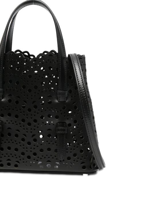 26FW 알라이아 비엔 웨이브 럭스 카프스킨 미나 20 백 AA1S06720I251 999 BLACK - ALAIA