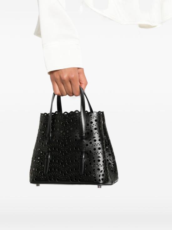 26FW 알라이아 비엔 웨이브 럭스 카프스킨 미나 20 백 AA1S06720I251 999 BLACK - ALAIA