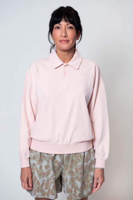  르 본 숍 스웨터 르봉 쇼페 폴로 스웨트셔츠 베이비 핑크 - LE BON SHOPPE
