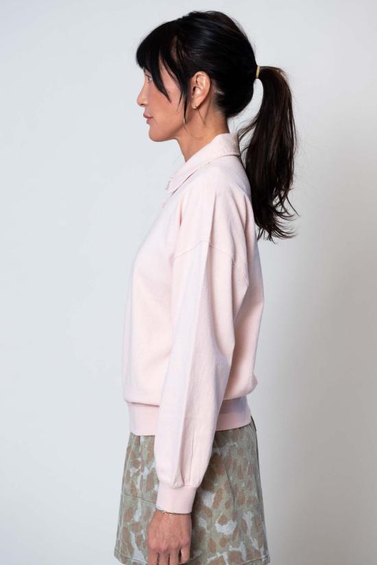  르 본 숍 스웨터 르봉 쇼페 폴로 스웨트셔츠 베이비 핑크 - LE BON SHOPPE
