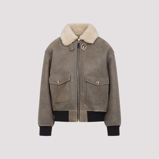 26FW 셀린느 아비에이터 램스킨 블루종 자켓 2EB60674R 31HN ARMY GREEN HONEY