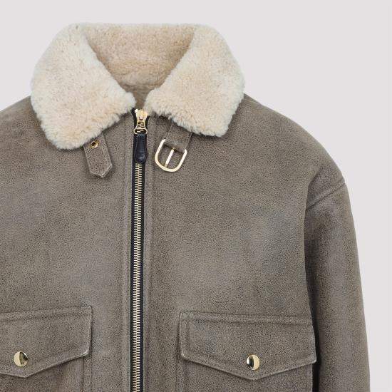 26FW 셀린느 아비에이터 램스킨 블루종 자켓 2EB60674R 31HN ARMY GREEN HONEY - CELINE